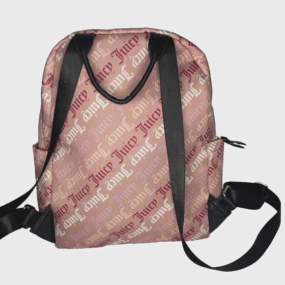 Juicy Couture Pink Logo Print Backpack Bag Purse Adjustable strap Pockets in out main image 8